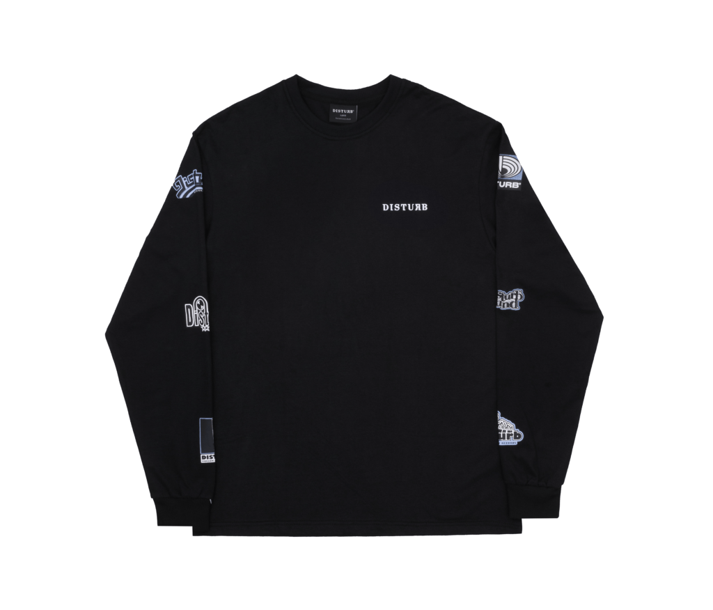 Record Labels Long Sleeve in Black | Disturb Epic Apparel